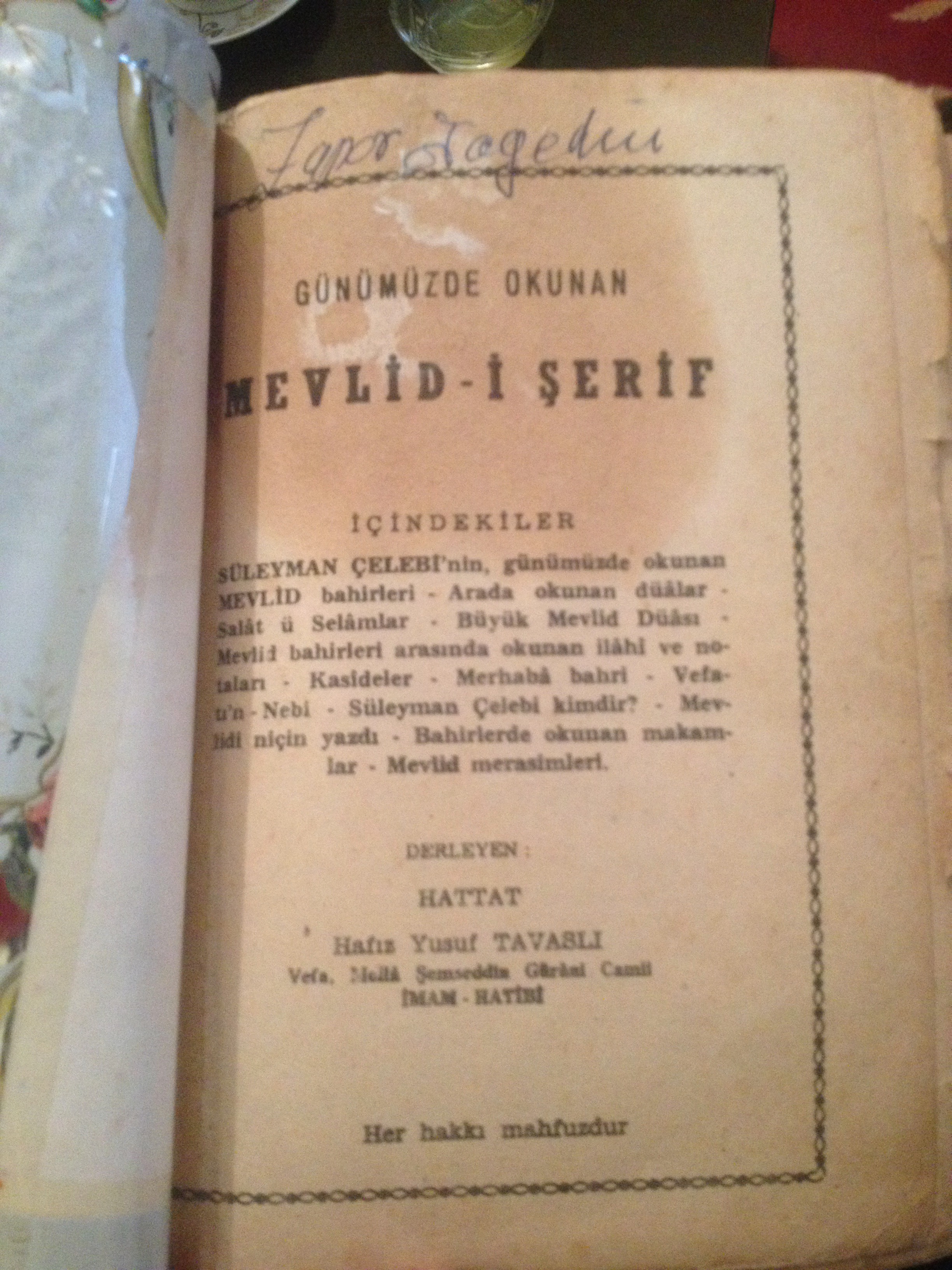 Mevlid-i Șerif Book (Prayer Book). Cimentul ”Ali Baba” (Millet neighbourhood), Medgidia, Constanța County, September 2023
